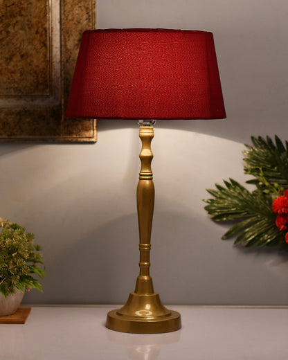 Imperial gold brushed lamp with shade