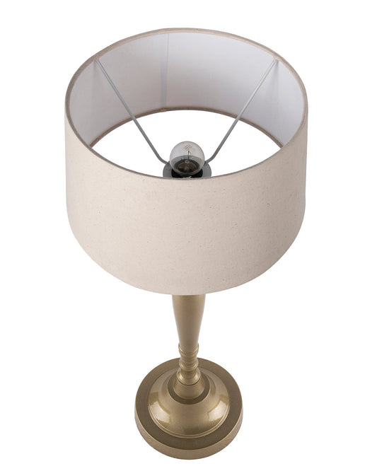 Imperial gold brushed lamp with shade