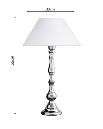 Teardrop chrome lamp with shade
