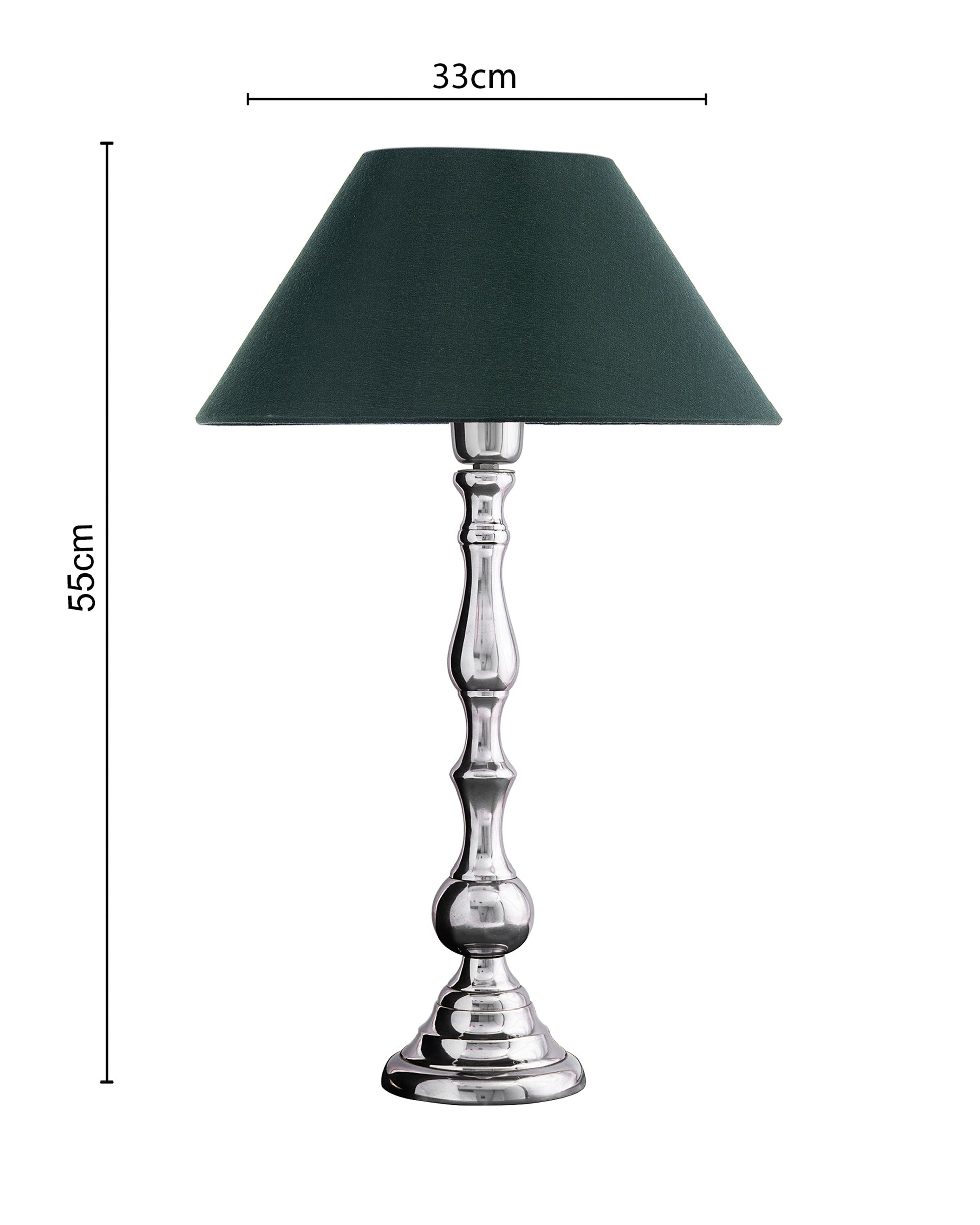 Teardrop chrome lamp with shade