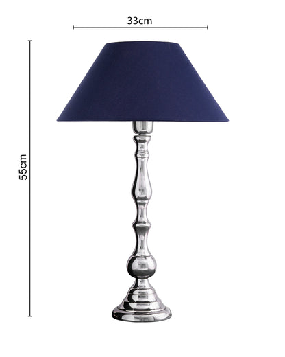Teardrop chrome lamp with shade