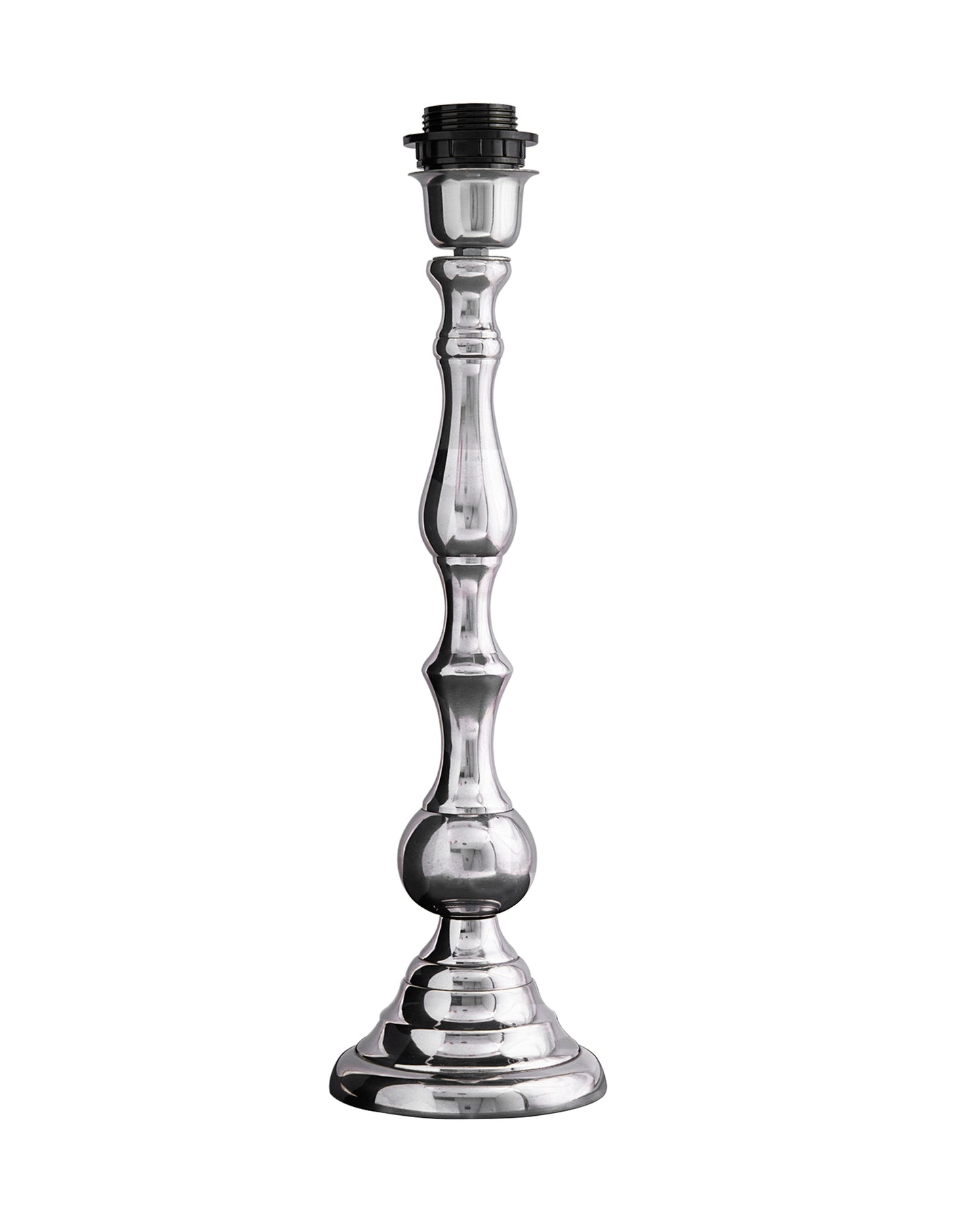 Teardrop chrome lamp with shade