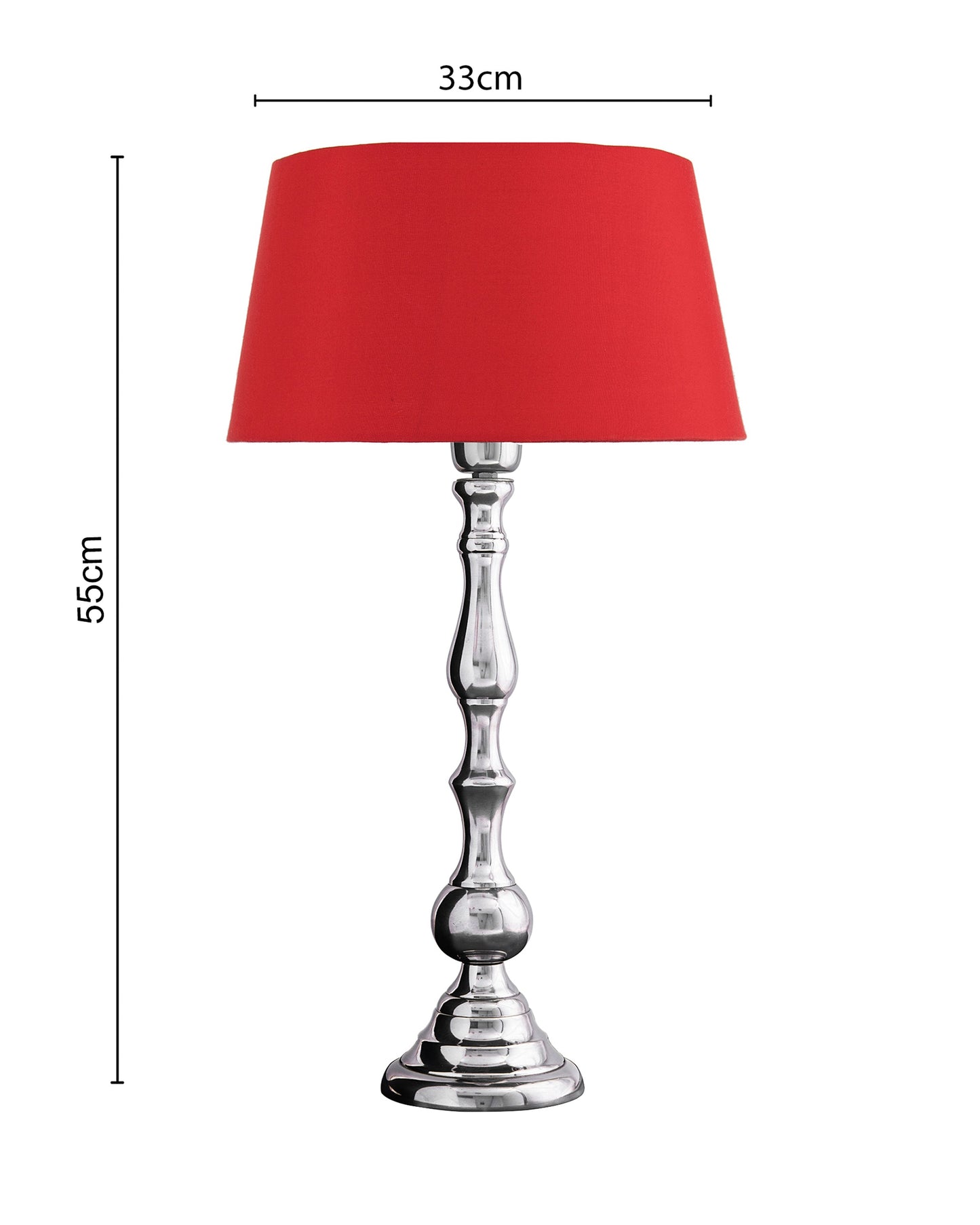 Teardrop chrome lamp with shade