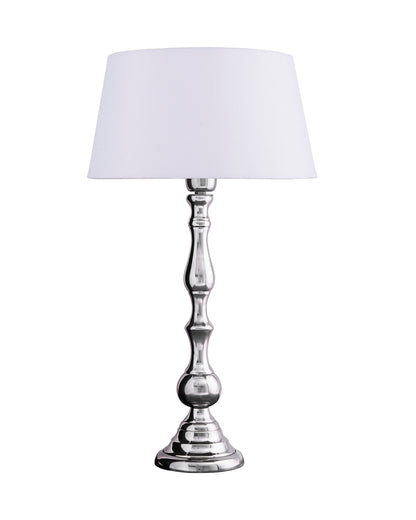 Teardrop chrome lamp with shade