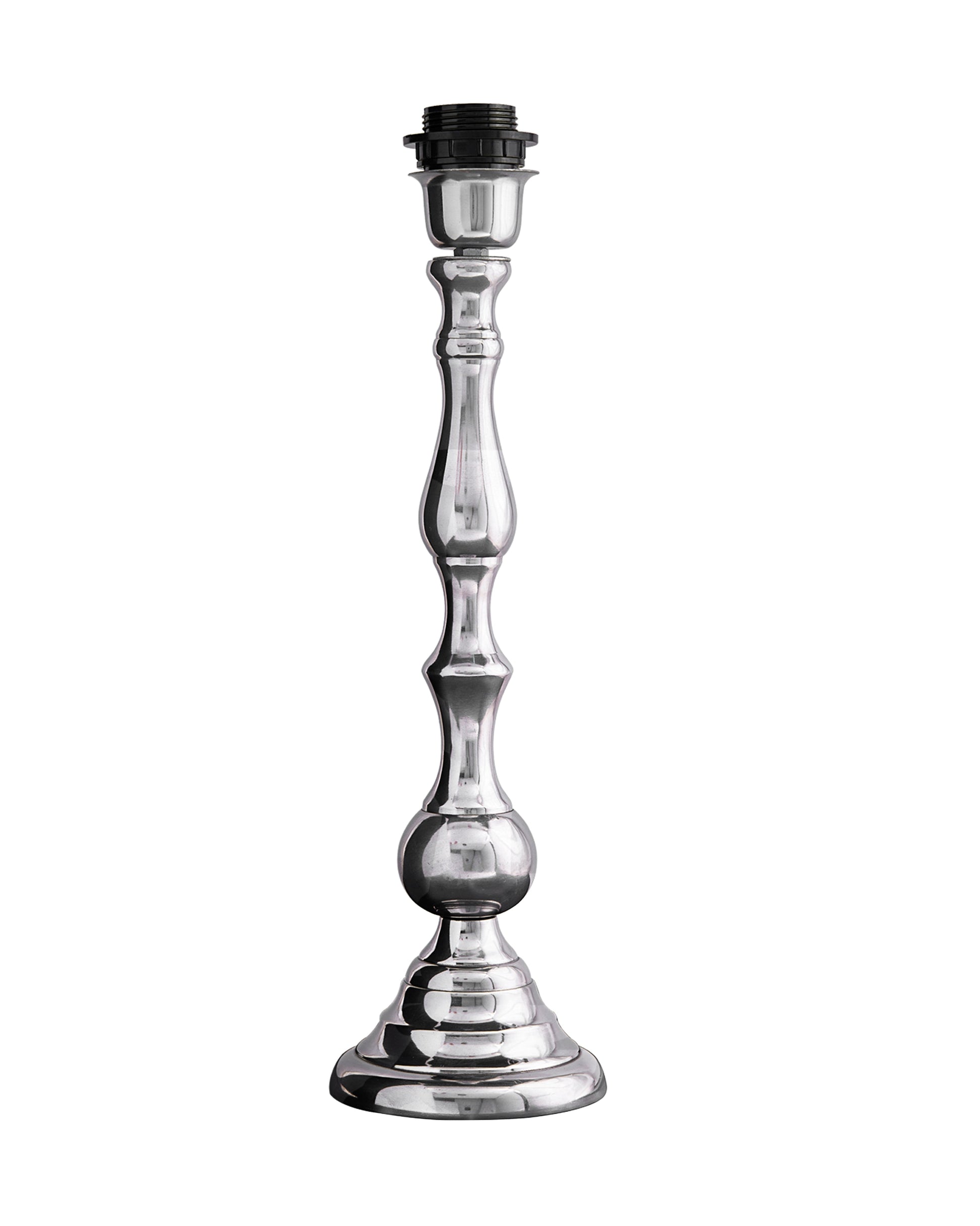 Teardrop chrome lamp with shade