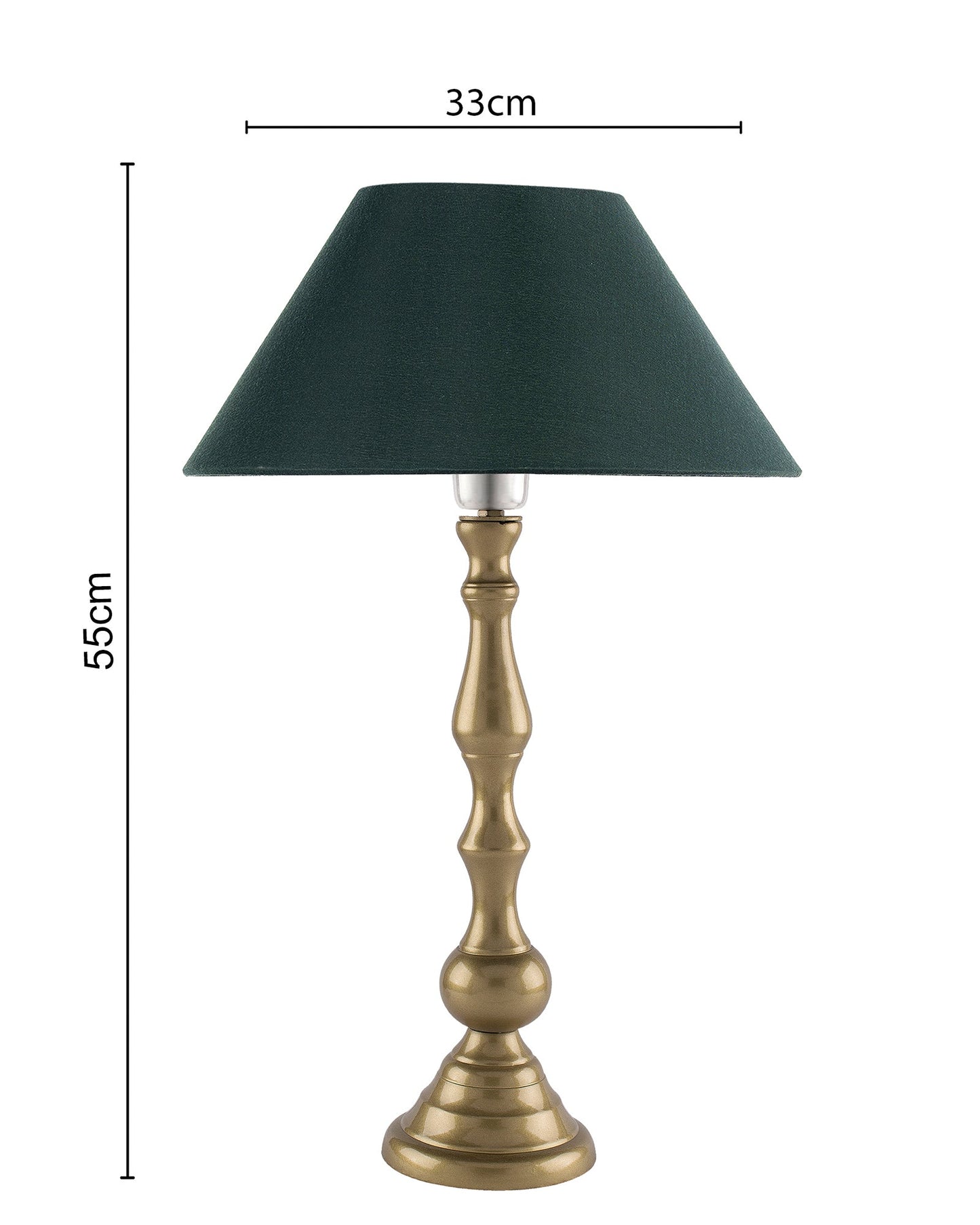 Teardrop gold brushed lamp with shade