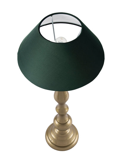 Teardrop gold brushed lamp with shade
