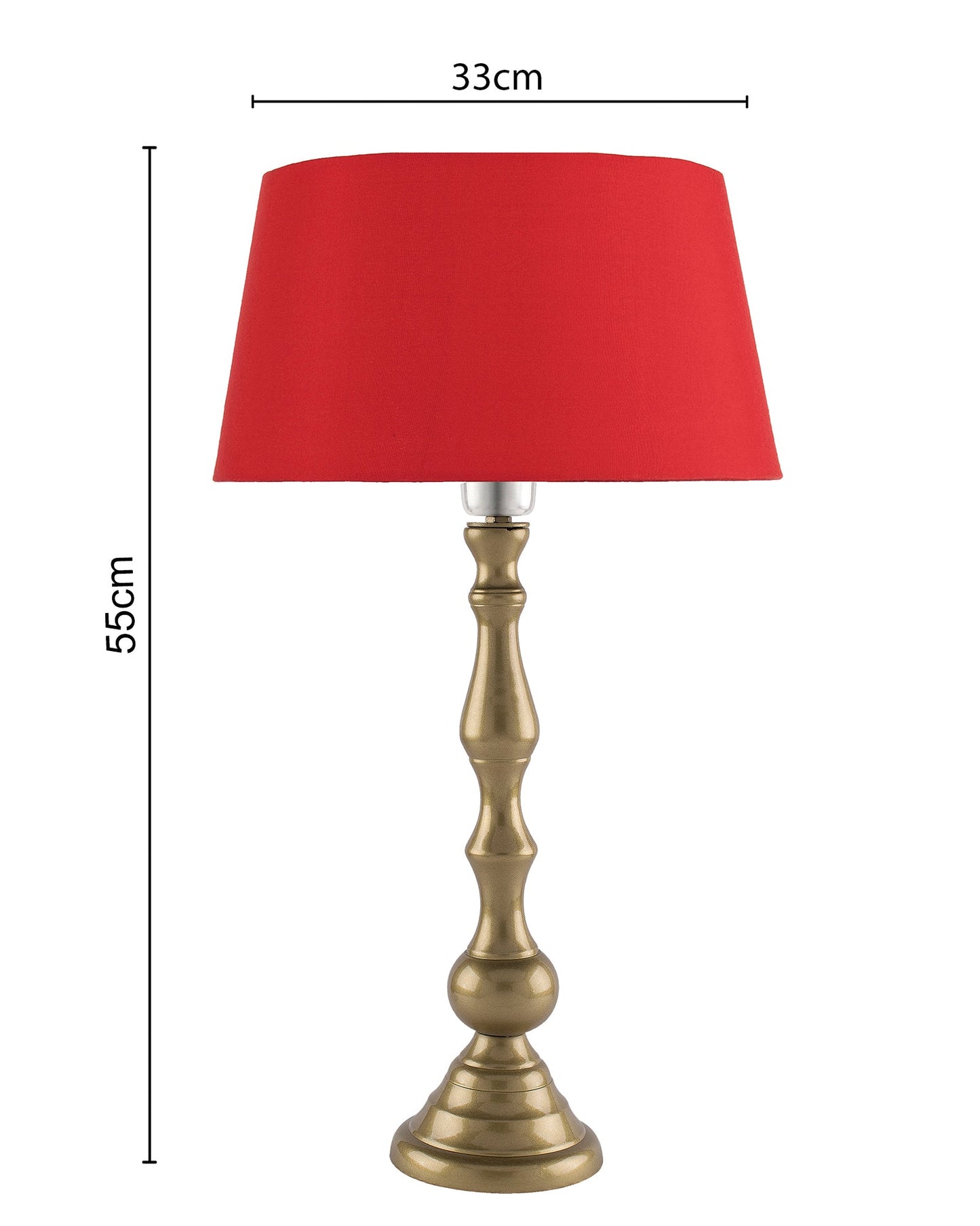 Teardrop gold brushed lamp with shade