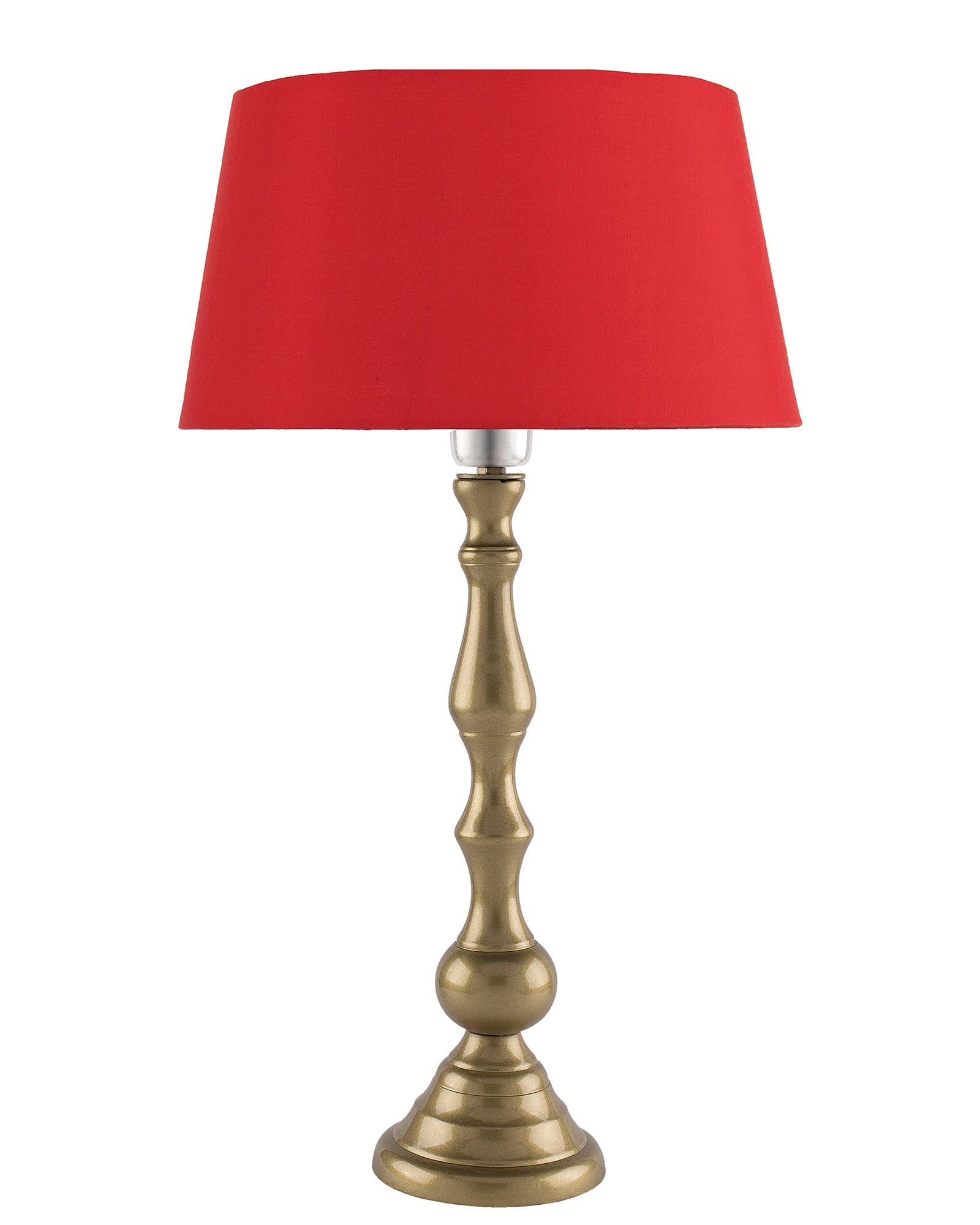 Teardrop gold brushed lamp with shade