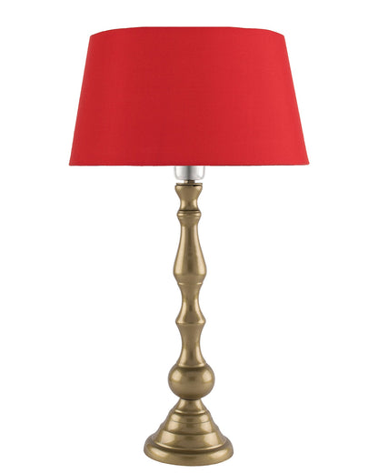 Teardrop gold brushed lamp with shade