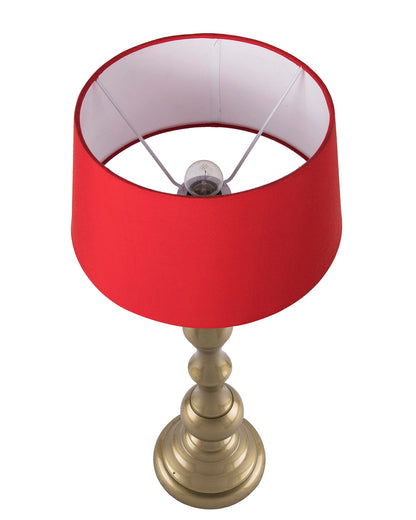 Teardrop gold brushed lamp with shade