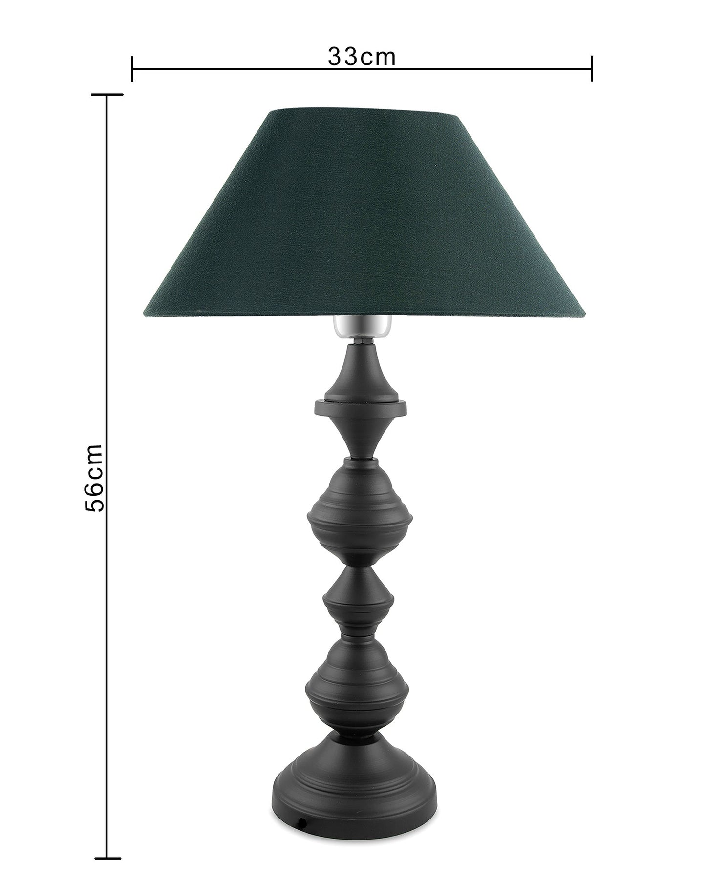 Nordic waterdrop matt black table lamp with shade