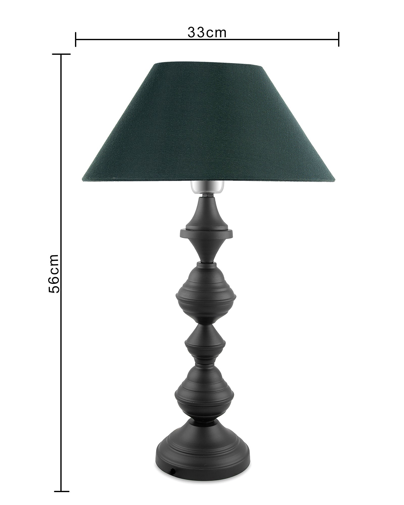 Nordic waterdrop matt black table lamp with shade