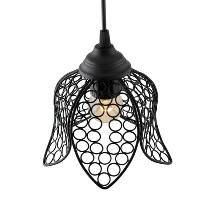 Hanging Black Steel lotus light, hanging light and fixture