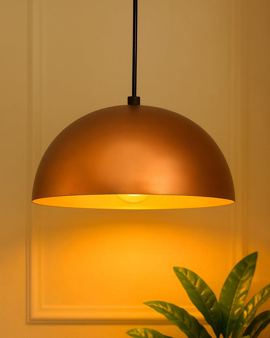 Metallic Pendant hanging light, hanging lamp 8"