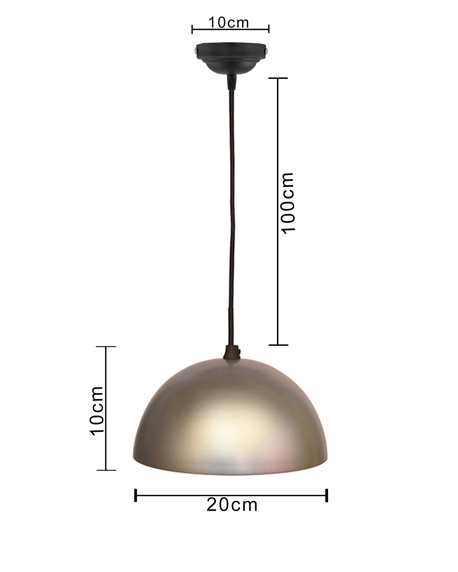 Metallic Pendant hanging light, hanging lamp 8"