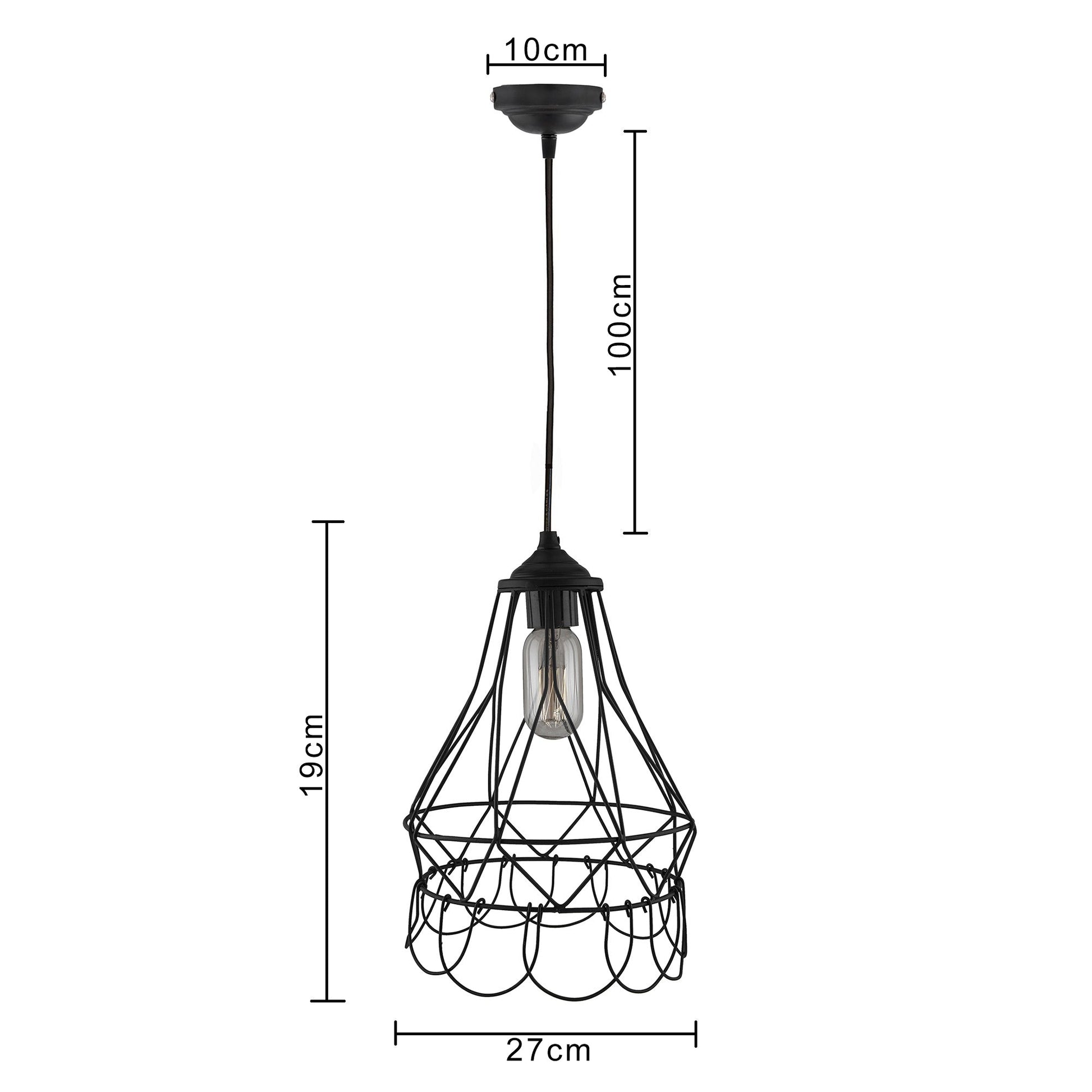 Hanging Black Steel Diamond Pendant, foldable bottom