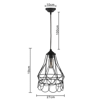 Hanging Black Steel Diamond Pendant, foldable bottom