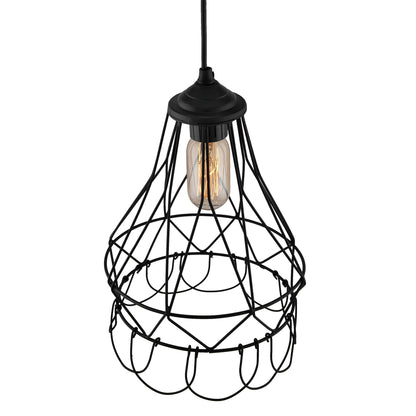 Hanging Black Steel Diamond Pendant, foldable bottom