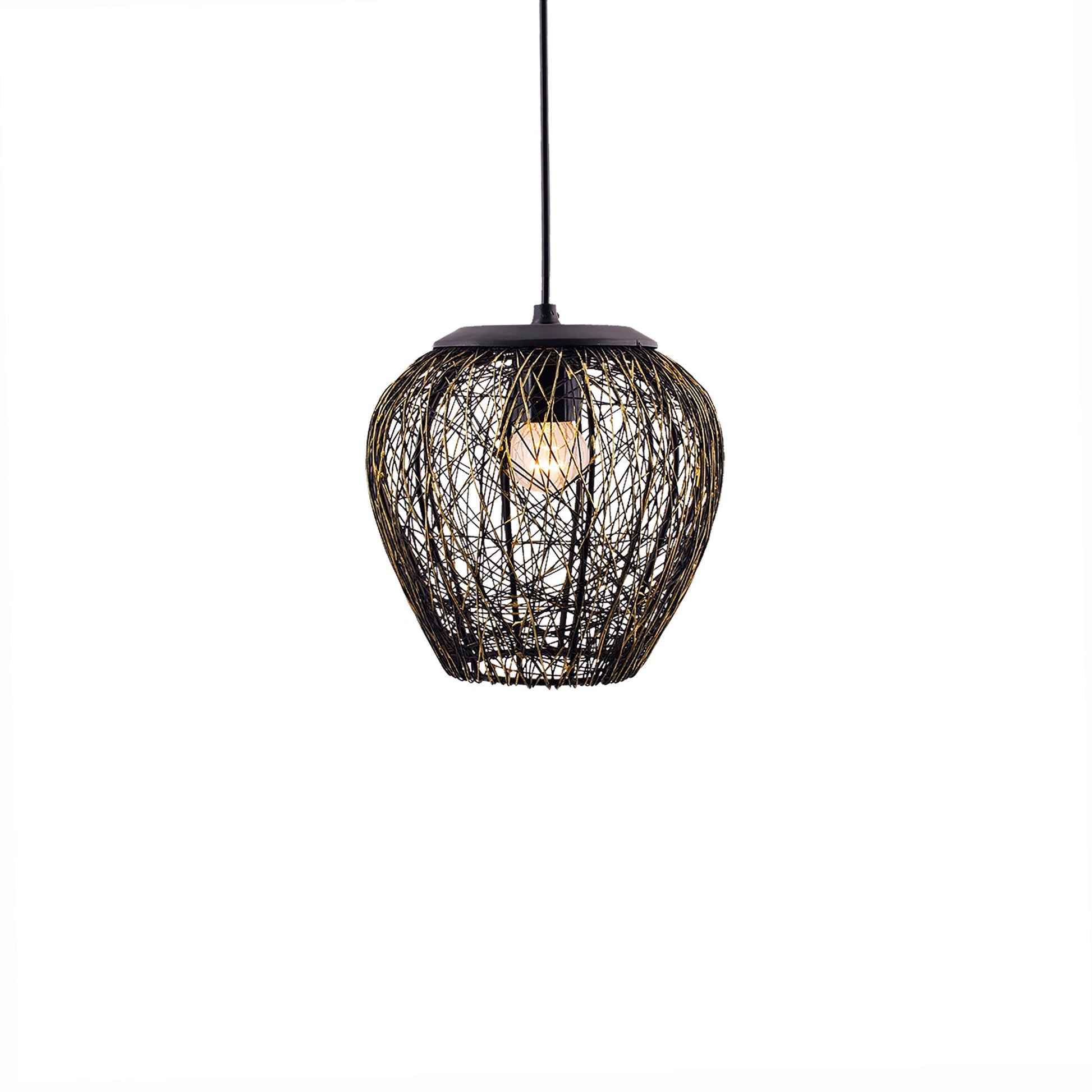 Hanging Black Steel Wire Mesh Pendant, hanging light, lamp