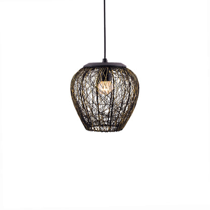 Hanging Black Steel Wire Mesh Pendant, hanging light, lamp