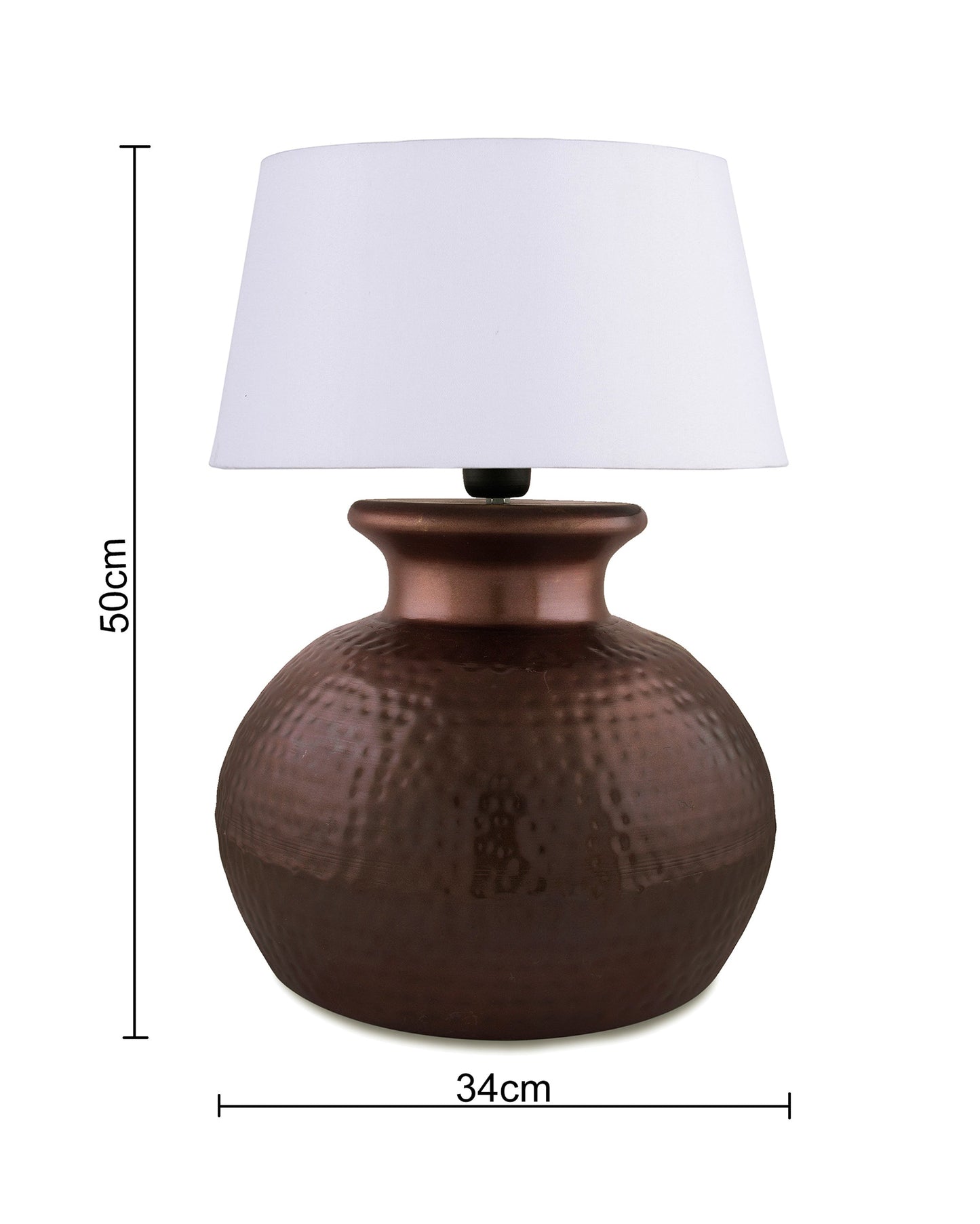 Antique Copper Hammered Pitcher Table Lamp with Shade