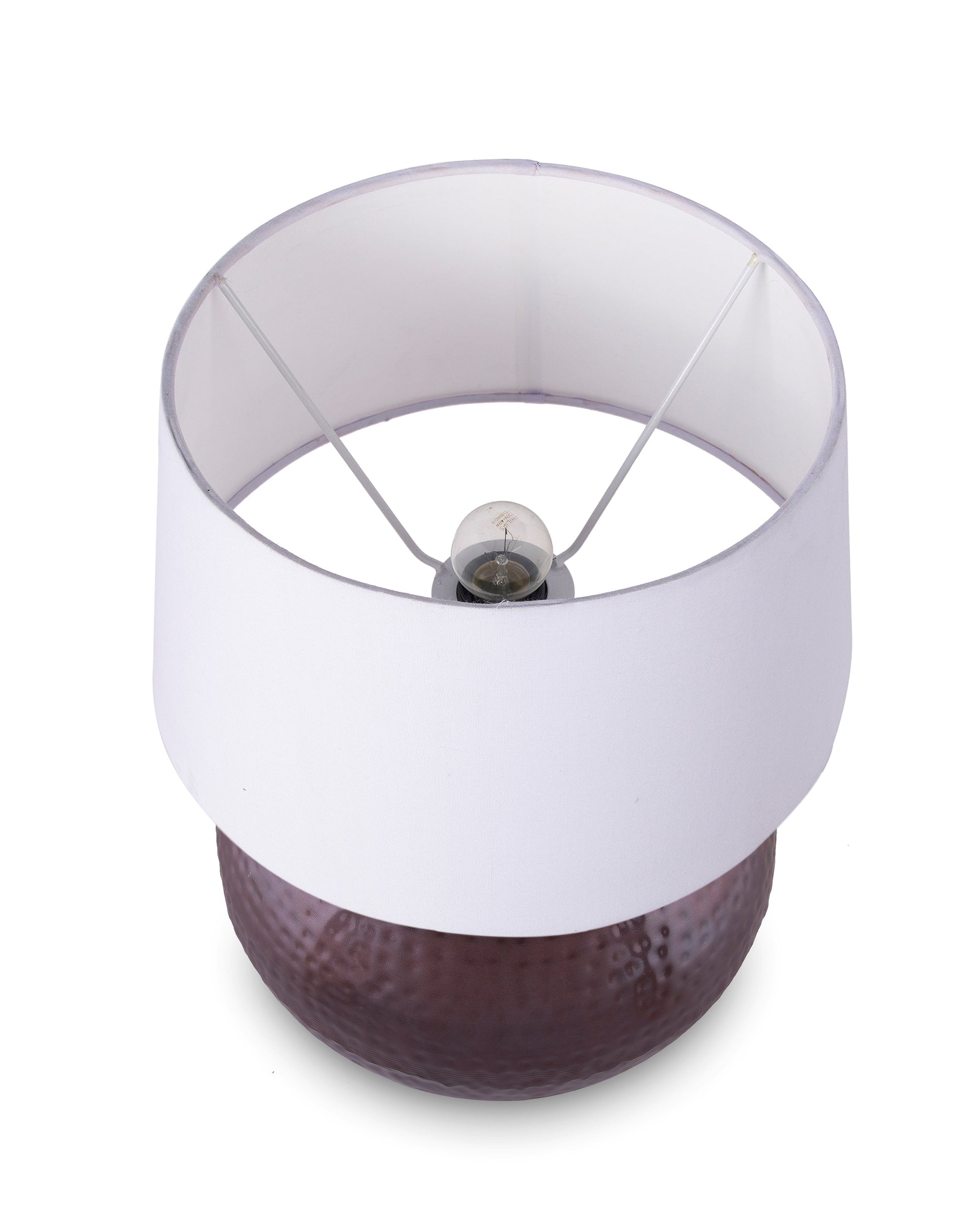 Antique Copper Hammered Pitcher Table Lamp with Shade