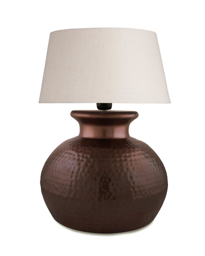 Antique Copper Hammered Pitcher Table Lamp with Shade