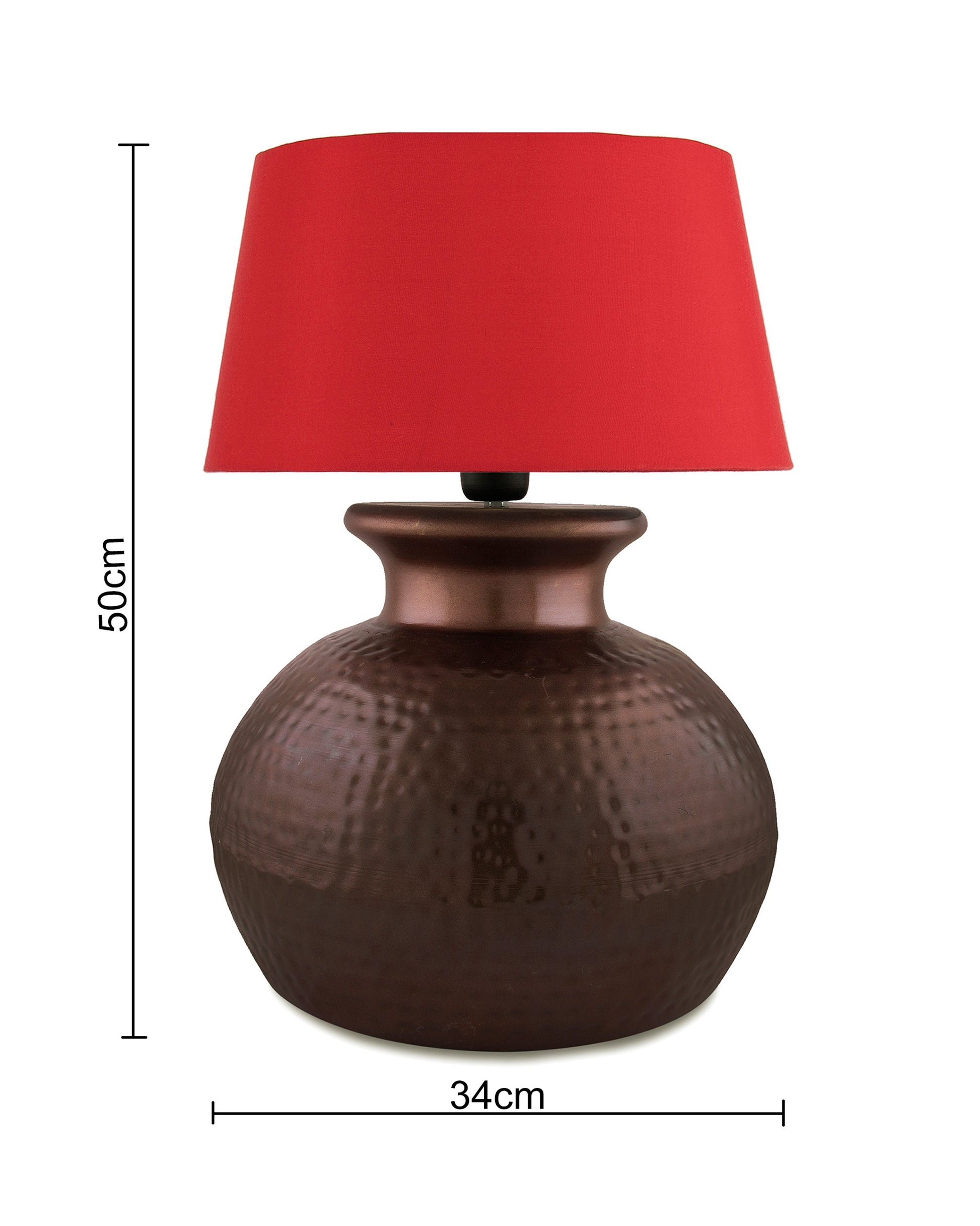 Antique Copper Hammered Pitcher Table Lamp with Shade