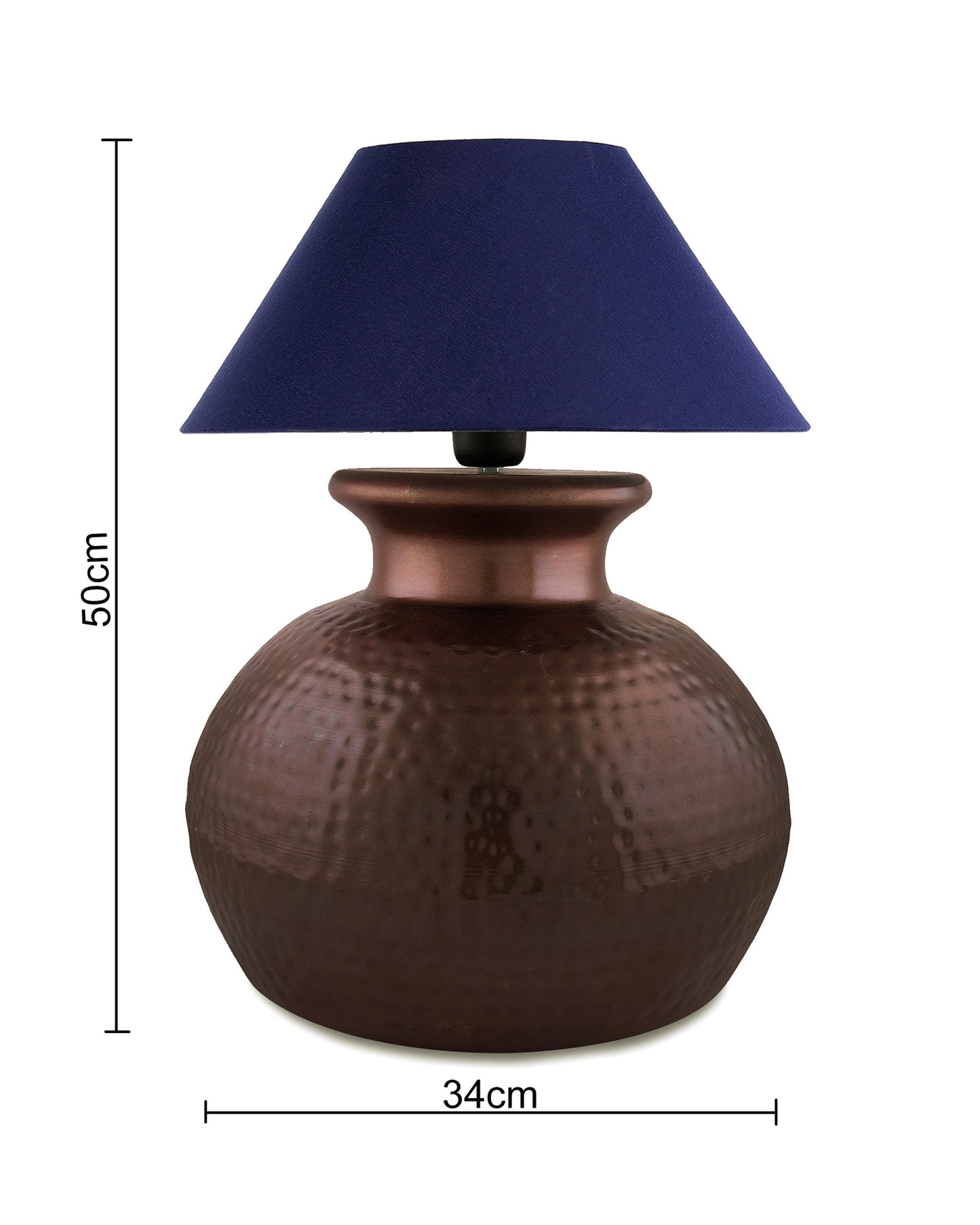 Antique Copper Hammered Pitcher Table Lamp with Shade