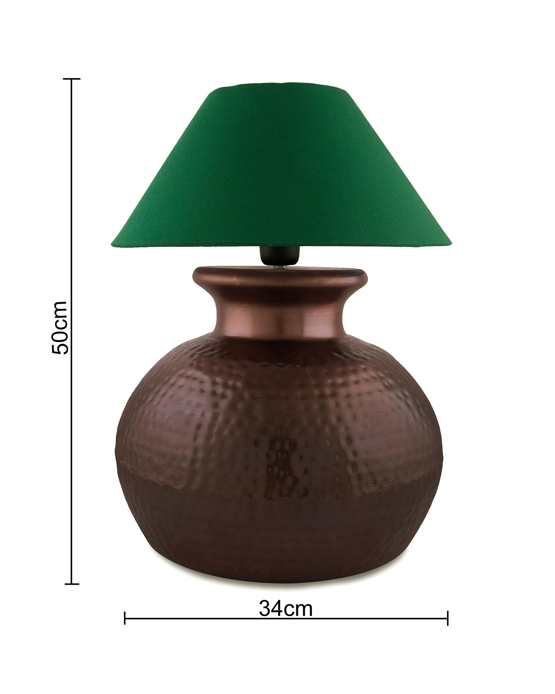 Antique Copper Hammered Pitcher Table Lamp with Shade