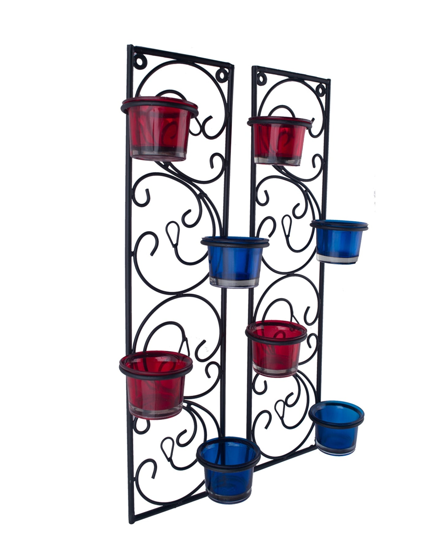 Wall Hanging Twisted Petals Tea Light Candle Diya Holders, Set of 2,Candle holder