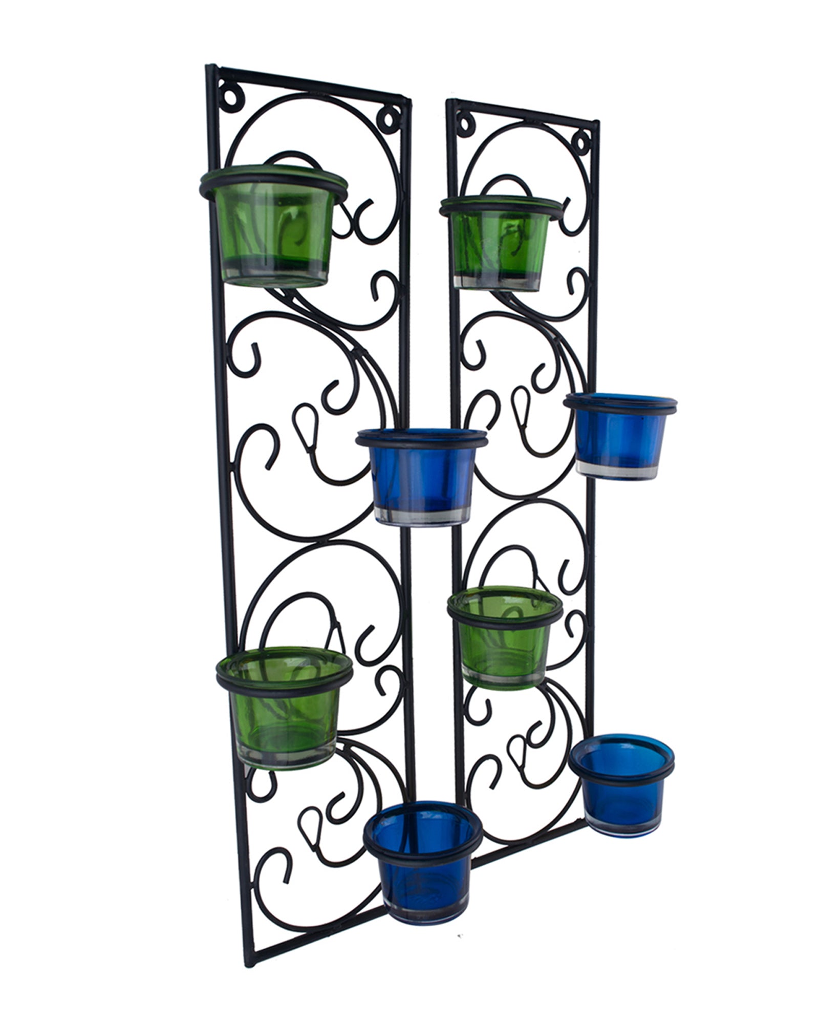 Wall Hanging Twisted Petals Tea Light Candle Diya Holders, Set of 2,Candle holder