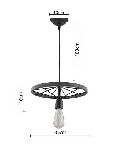Homesake® Hanging wheel edison hanging light,13" hanging lamp for Home Decor