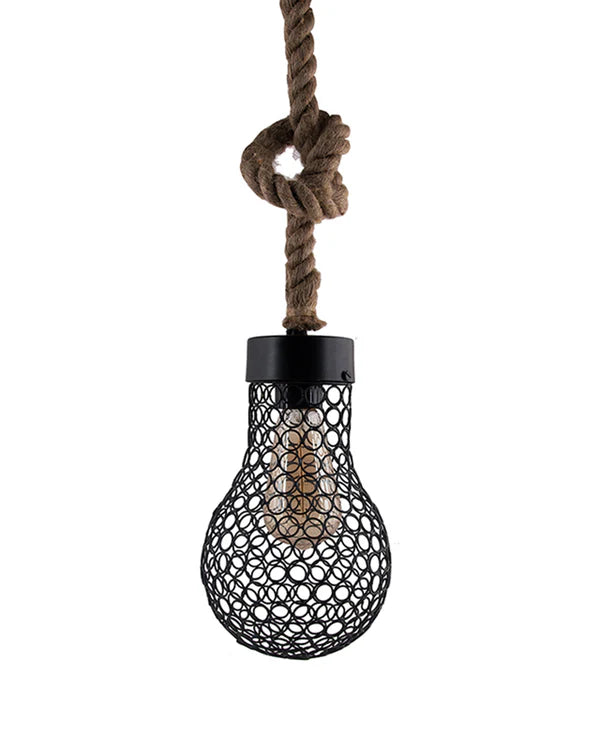 Wire Loop Bulb Pendant hanging light, with rope wire for Home Decor