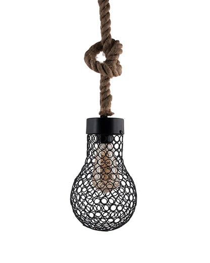Wire Loop Bulb Pendant hanging light, with rope wire for Home Decor