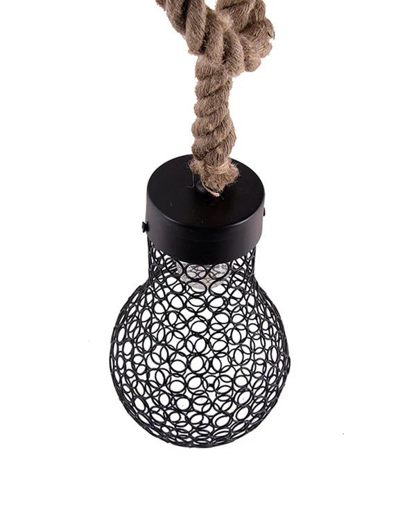 Wire Loop Bulb Pendant hanging light, with rope wire for Home Decor