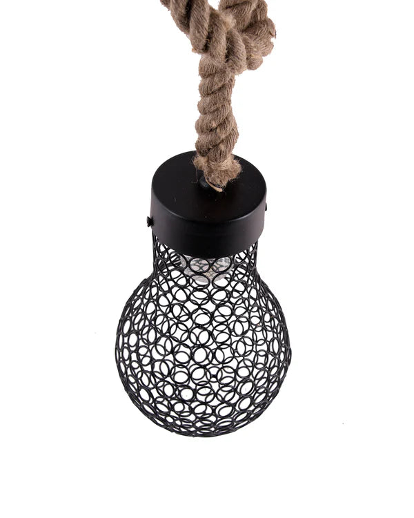 Wire Loop Bulb Pendant hanging light, with rope wire for Home Decor