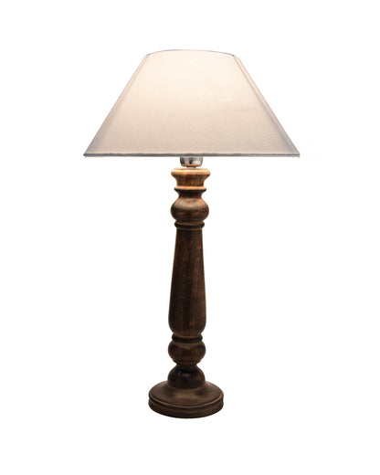 Mabel Antique Black Wood Table Lamp With Shade