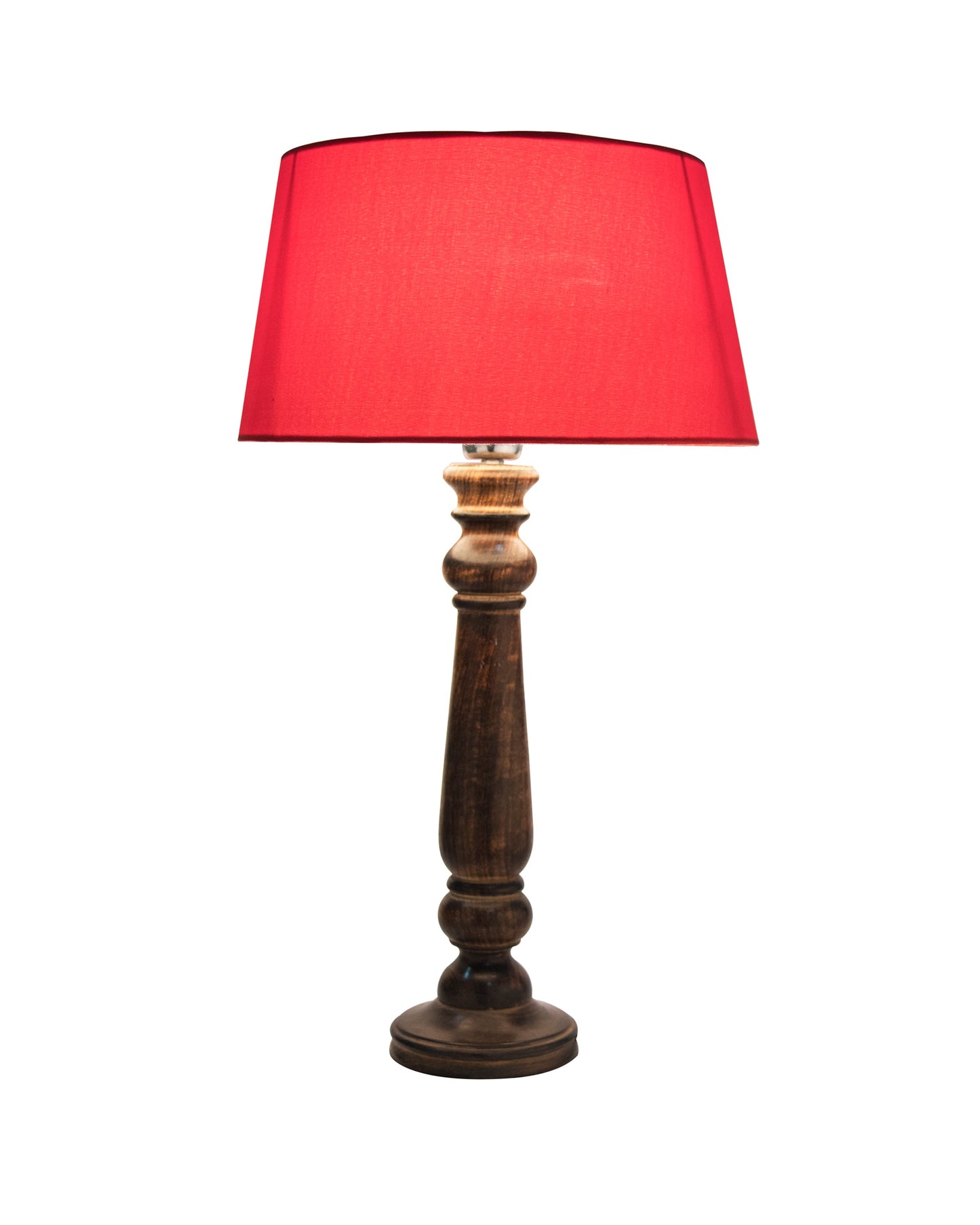 Mabel Antique Black Wood Table Lamp With Shade