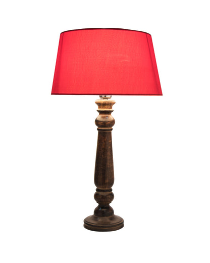 Mabel Antique Black Wood Table Lamp With Shade