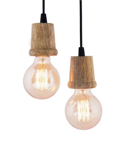 Edison Filament Wooden walnut Taper Bulb Holder, Urban, retro, nordic style, with fixture, Set of 2
