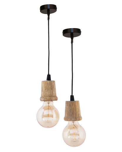 Edison Filament Wooden walnut Taper Bulb Holder, Urban, retro, nordic style, with fixture, Set of 2