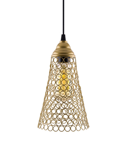 Hanging Golden Steel Cone light, hanging light and fixture