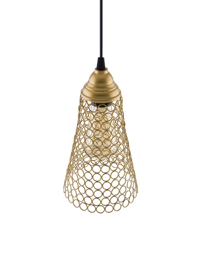 Hanging Golden Steel Cone light, hanging light and fixture