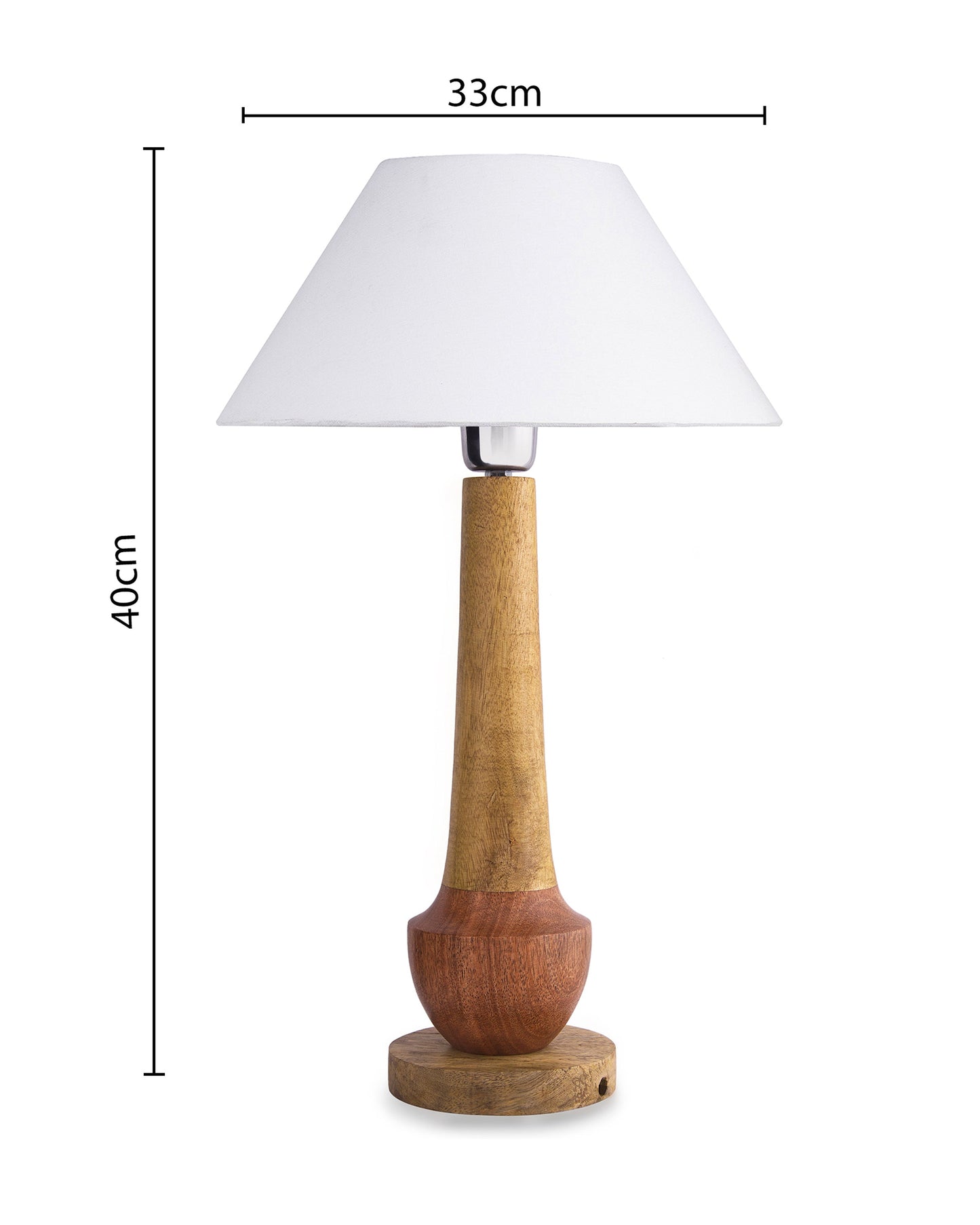 Classic Cubist Wooden Table lamp, with shade
