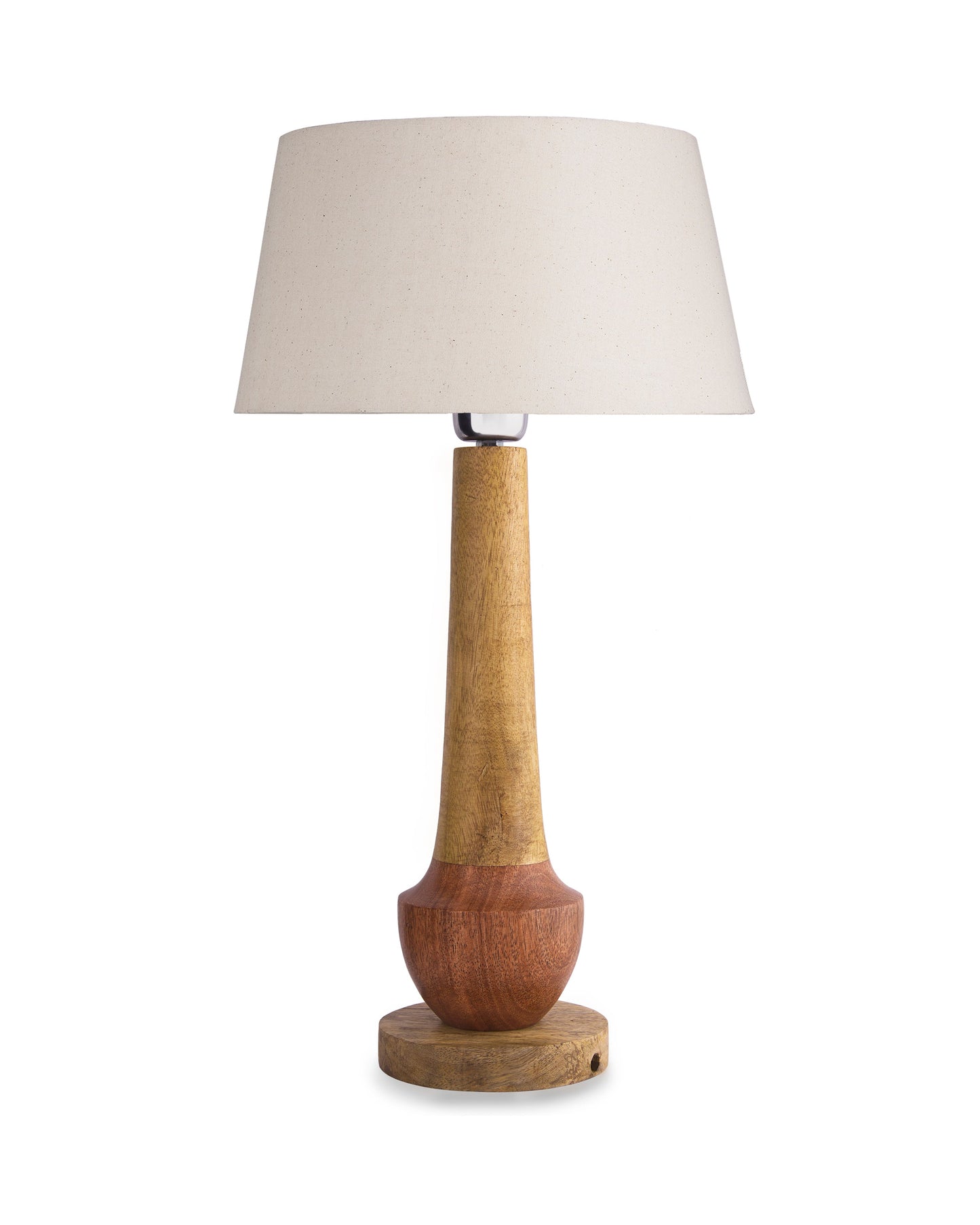 Classic Cubist Wooden Table lamp, with shade