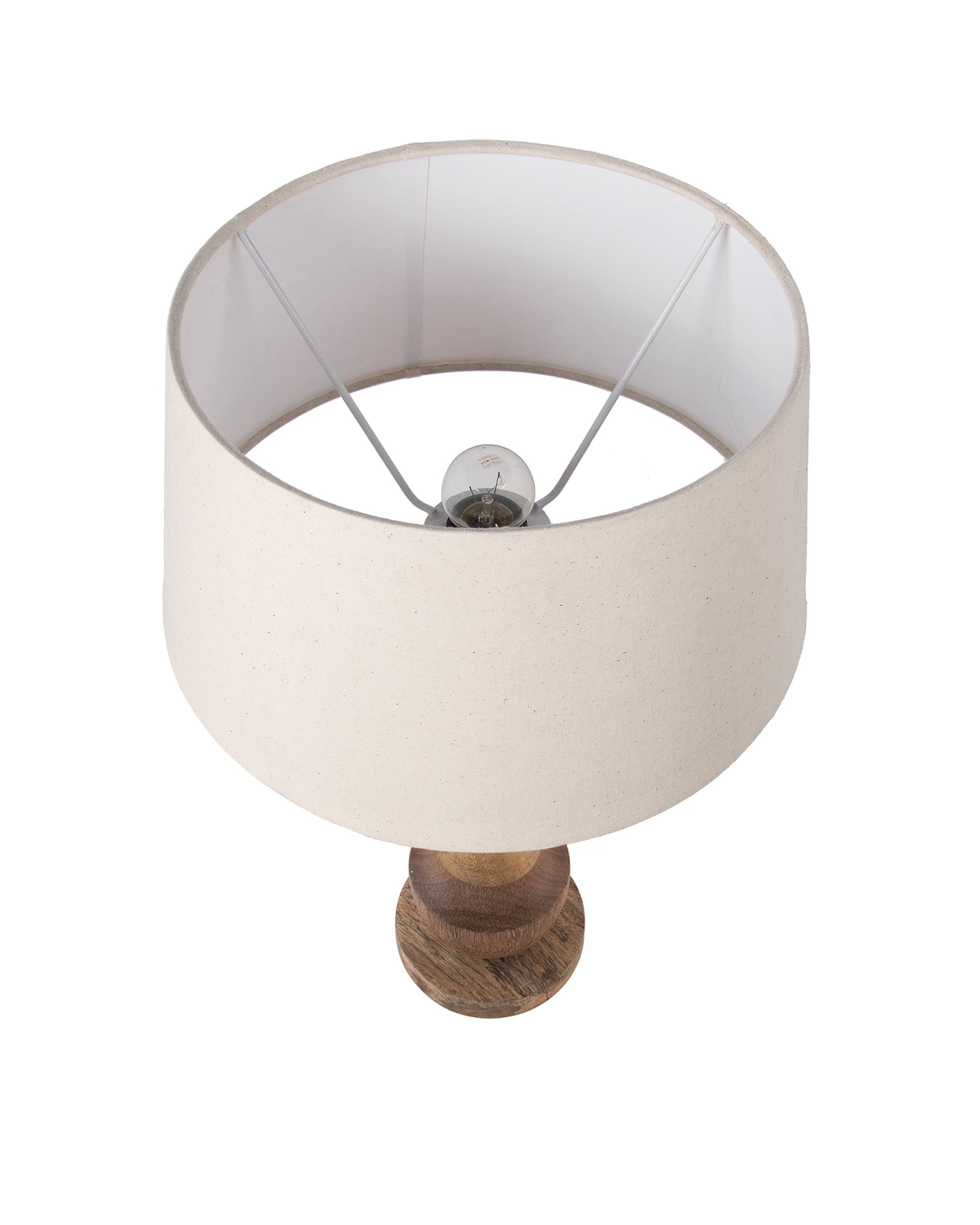 Classic Cubist Wooden Table lamp, with shade