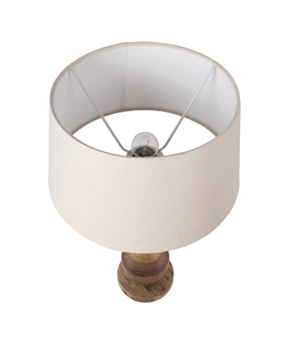 Classic Cubist Wooden Table lamp, with shade