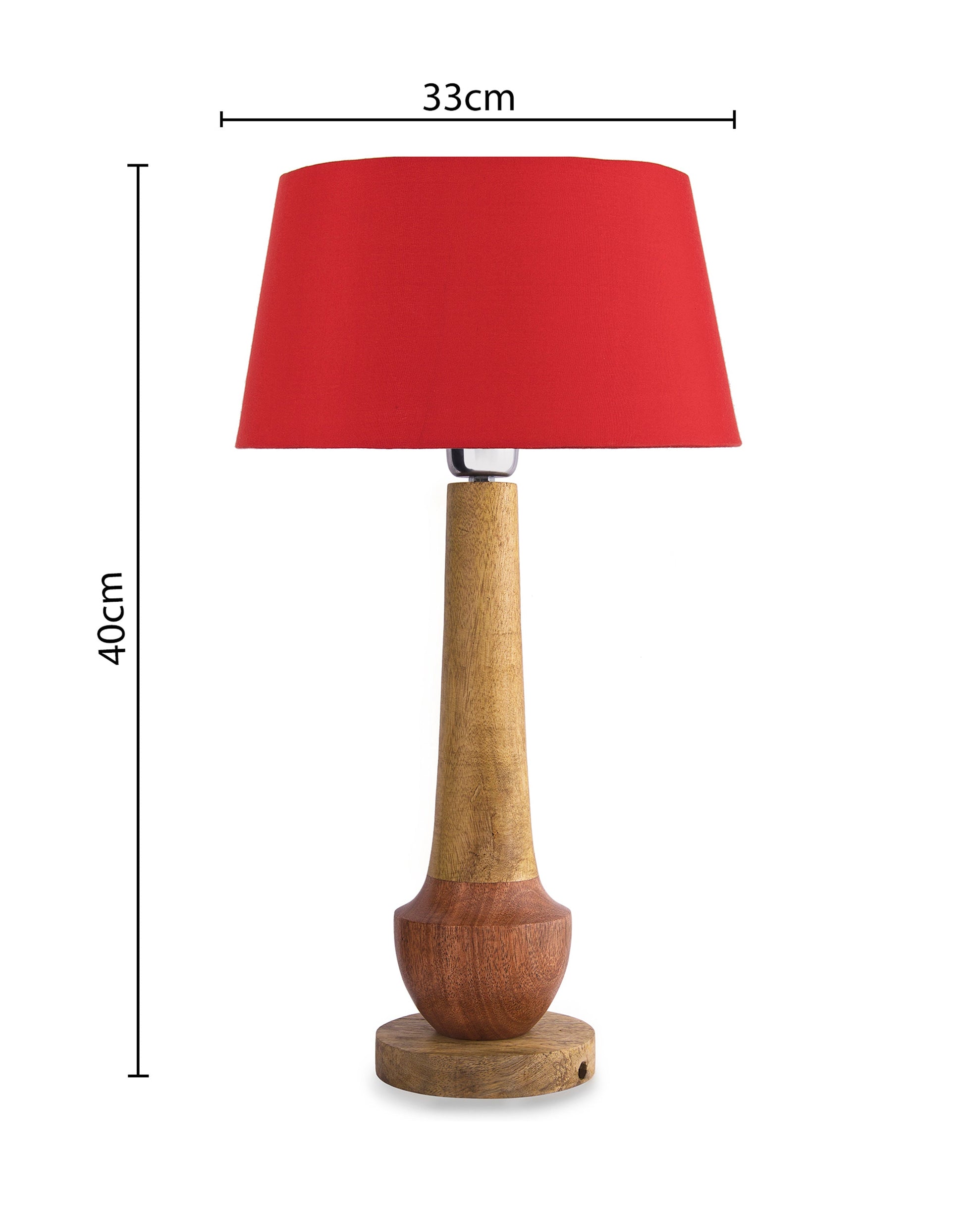Classic Cubist Wooden Table lamp, with shade